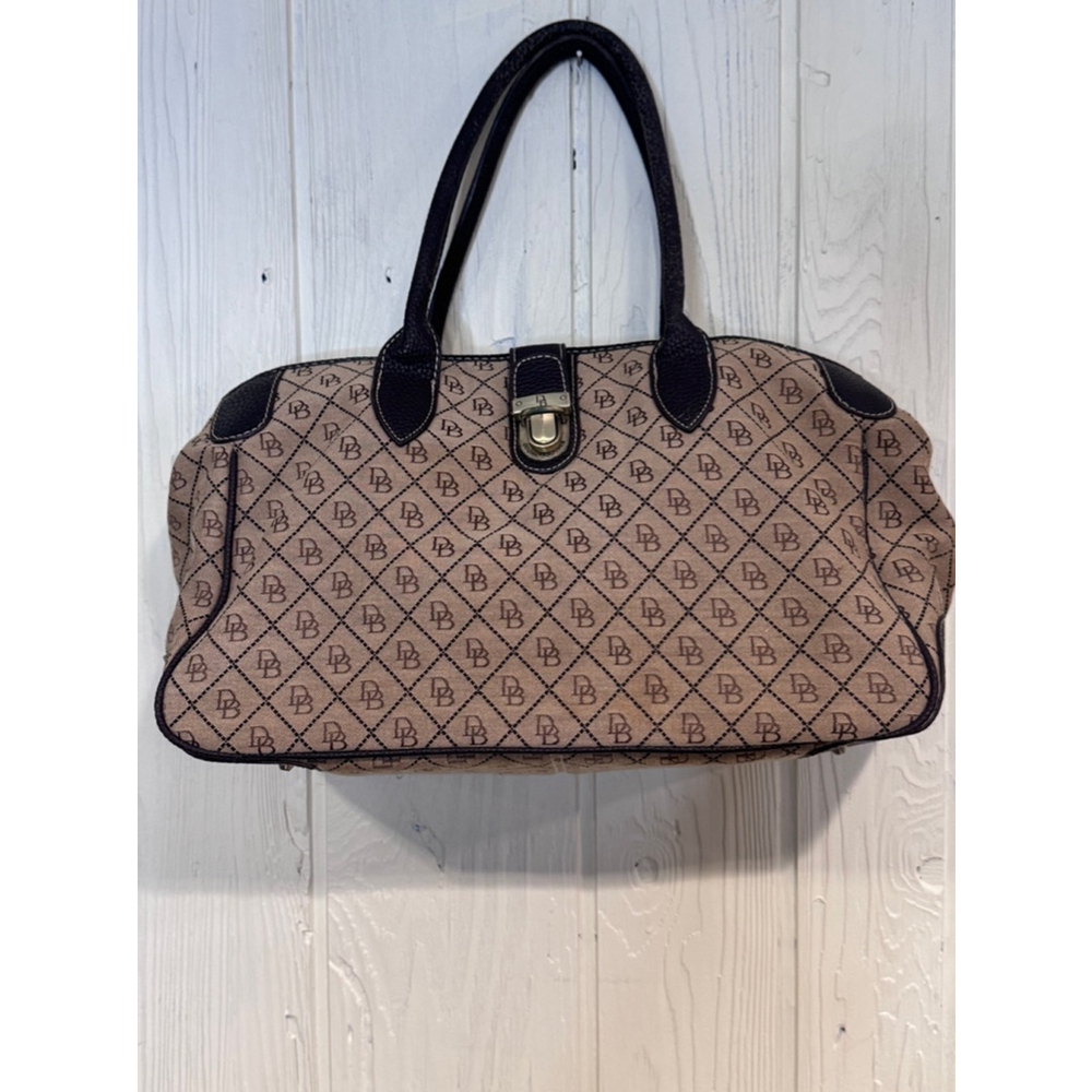 Dooney & Bourke Beige and Brown Satchel Handbag